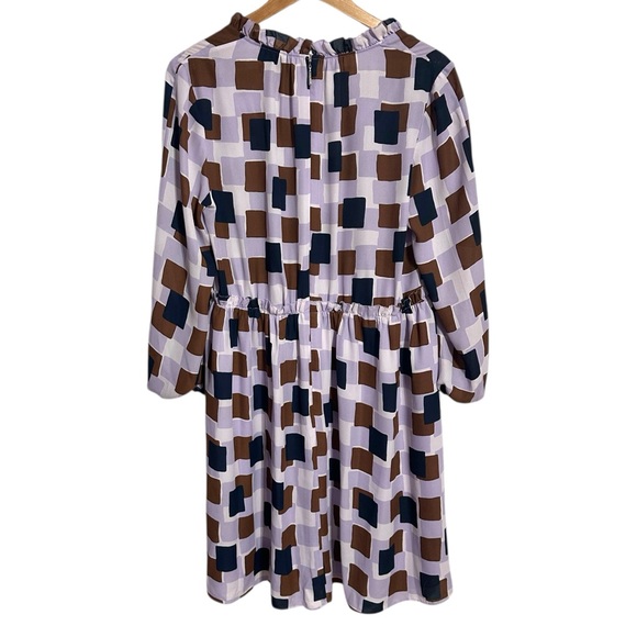 Kate Spade New York Geo Squares Swing Ruffled Dress Size 12 - Picture 5 of 16